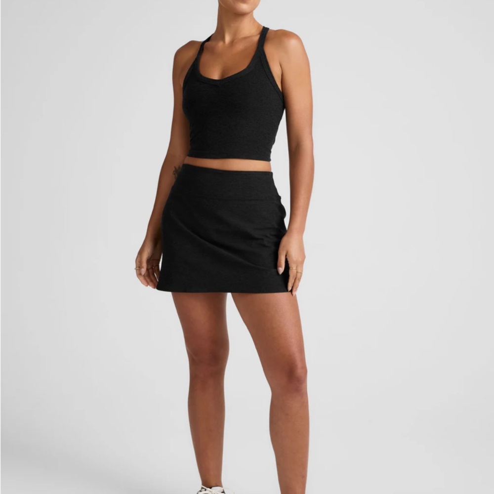 Beyond Yoga Black Spacedye Movement Skirt